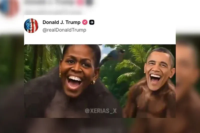 Obame prikazuje kao majmune