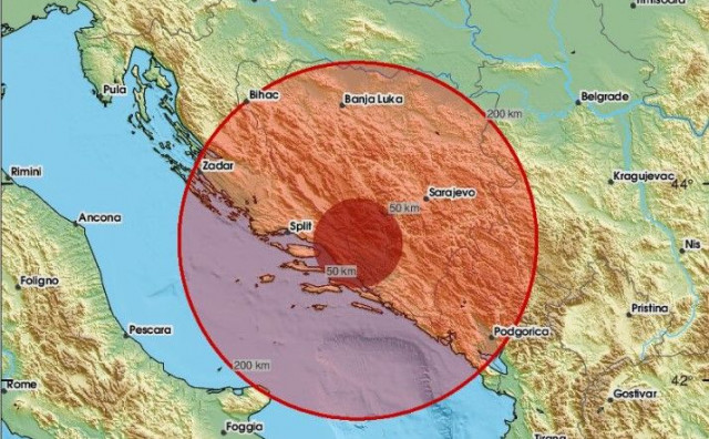 Zabilježena dva umjerena potresa u Hercegovini