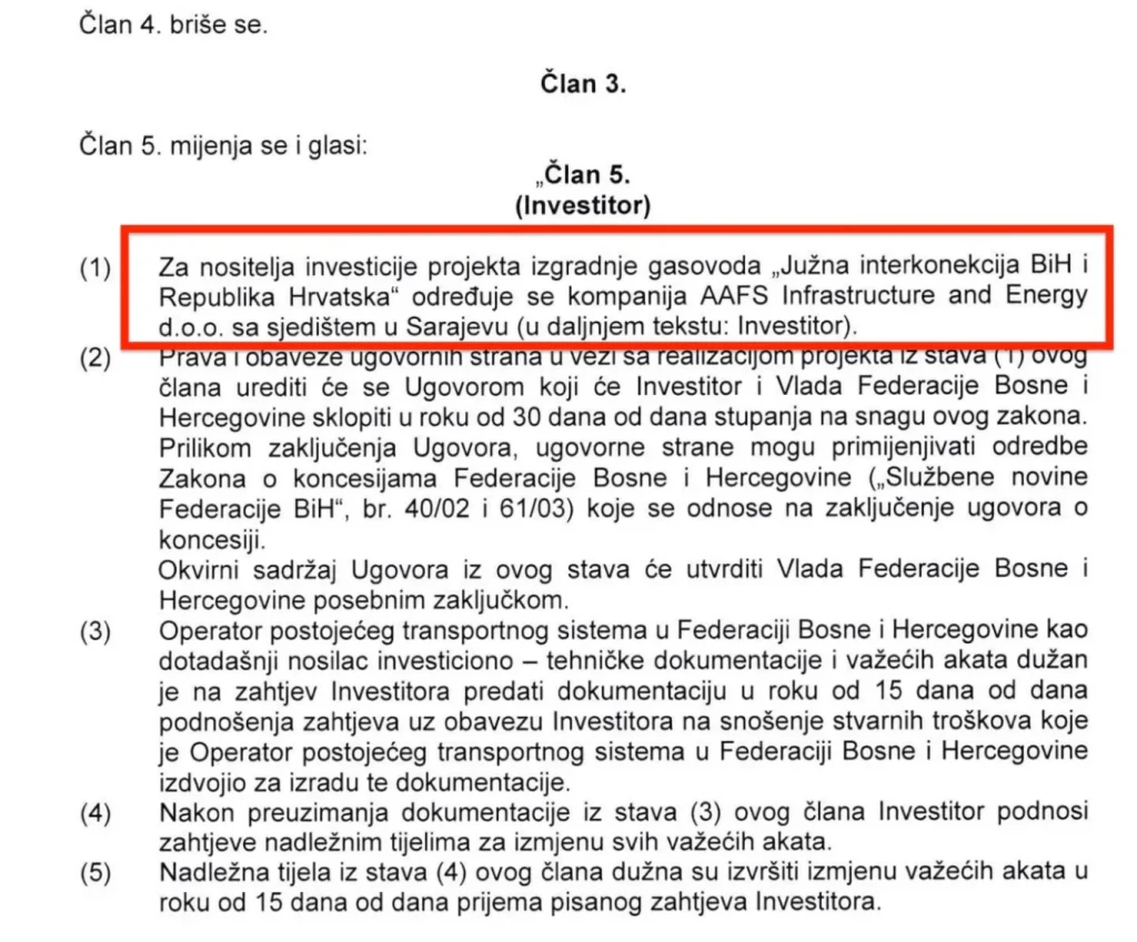 Izmjene zakona Južna interkonekcija