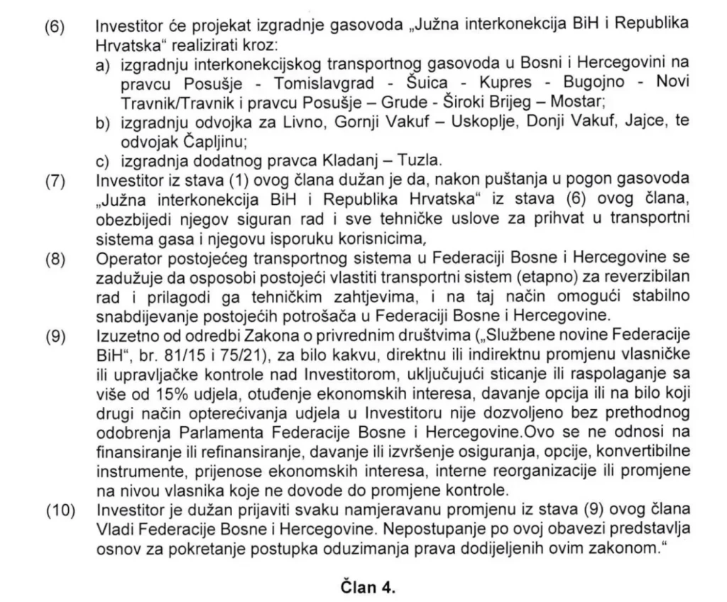 Izmjene zakona Južna interkonekcija