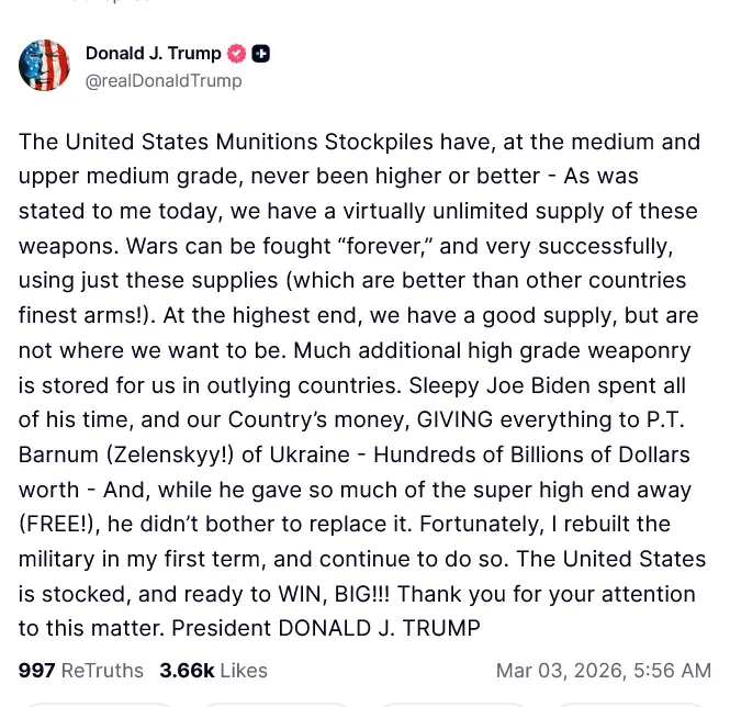 Trumpova objava na mrežama