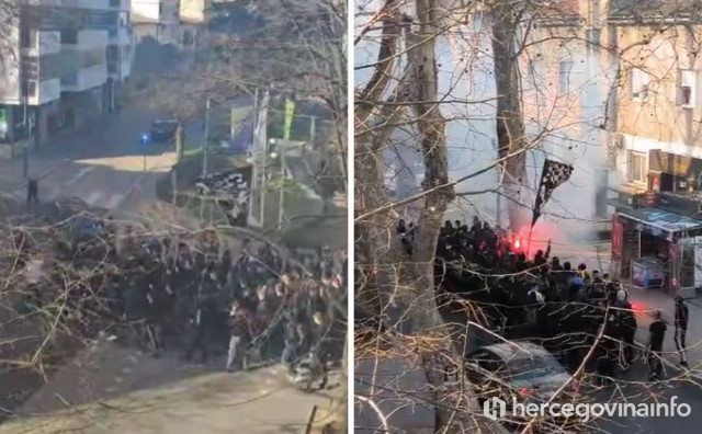 Navijači Zrinjskog zajednički u korteu krenuli po prolaz u Kupu