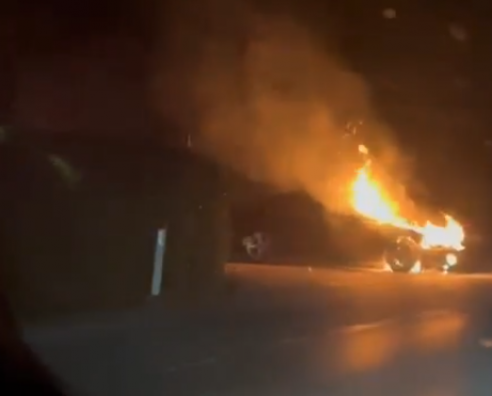 BMW se zapalio u blizini benzinske postaje kod Širokog Brijega