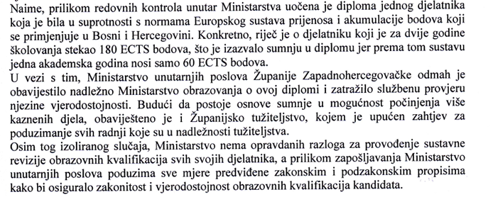 odgovor mup zzh diplome