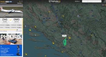 flightradar let Zagreb Mostar