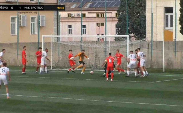 Nogometaši Brotnja primili gol u 100. minuti pa ostali bez tri boda u nadoknadi