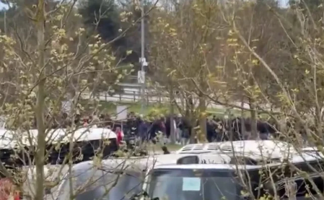 masovna tučnjava navijača Bayerna i Stuttgarta