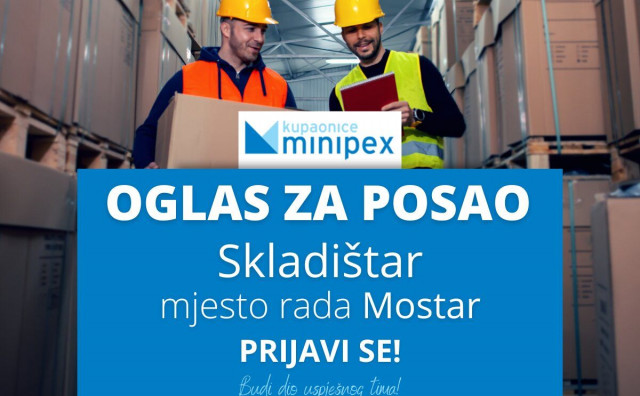 Minipex d.o.o. Mostar širi svoj tim - tražimo skladištara!