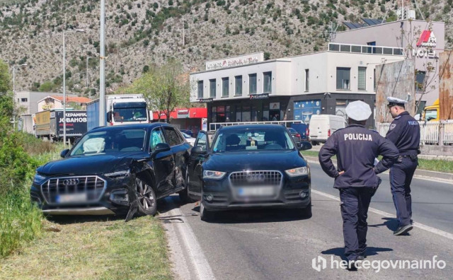 Sudar četiri automobila u Mostaru, Bišće polje, Opine
