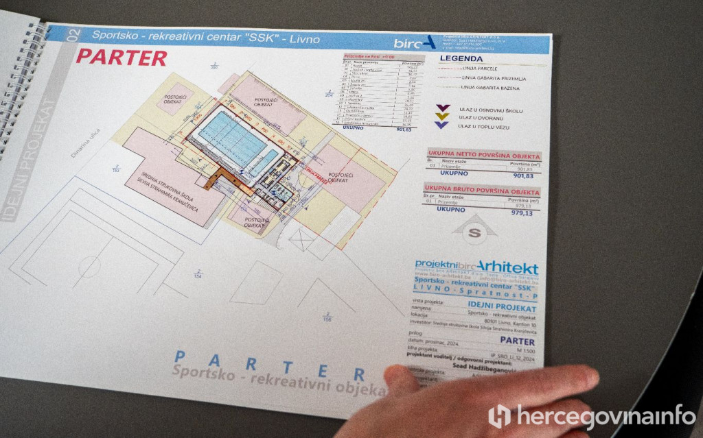 Idejni projekat za bazen u srednjoj školi Livno