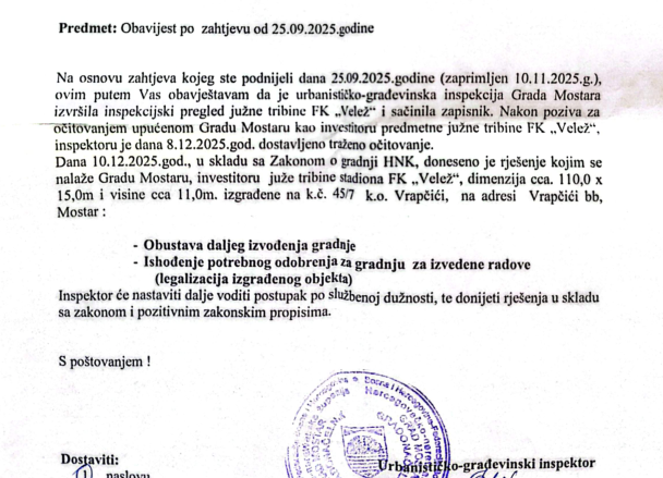 inspekcija velež