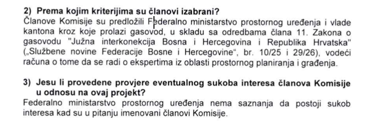 odgovor ministarstva
