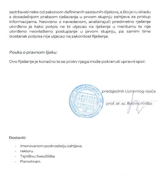 Upravno vijeće odgovor Branko Krišto na zahtjev za suspenziju Franje Takača