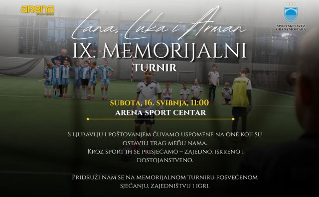 Memorijalni turnir „Lana, Luka i Arman“ i ove će godine u Mostaru okupiti brojne mlade sportaše
