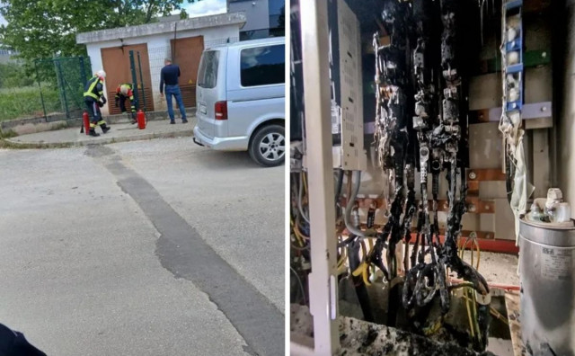 Gorjela trafostanica u industrijskoj zoni Tromeđa kod Čitluka