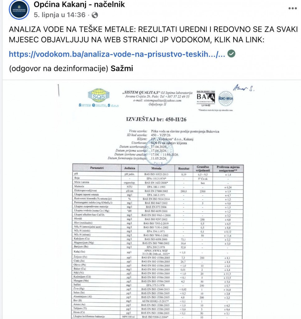Voda u Kaknju barij