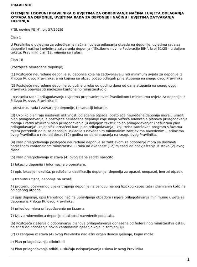deponije pravilnik