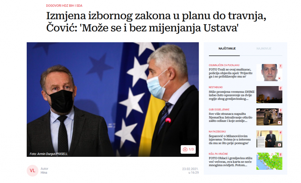 dragan čović izborni zakon