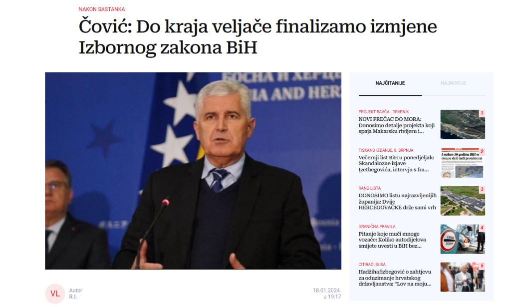 dragan čović izborni zakon