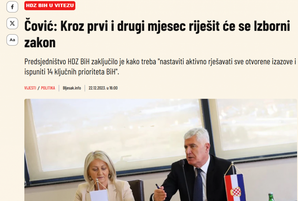 dragan čović izborni zakon