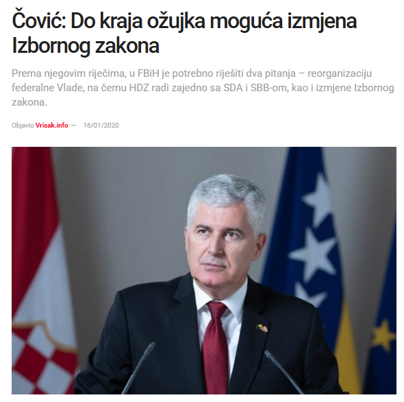 dragan čović izborni zakon
