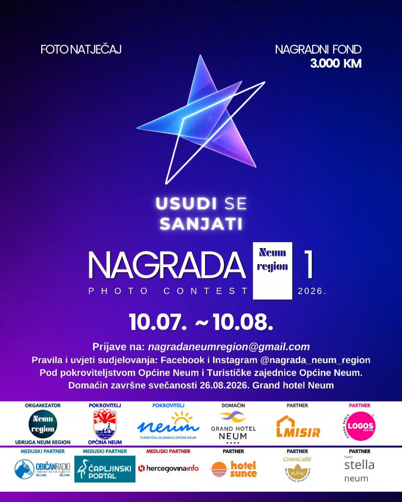 Nagrada Neum region 2026.