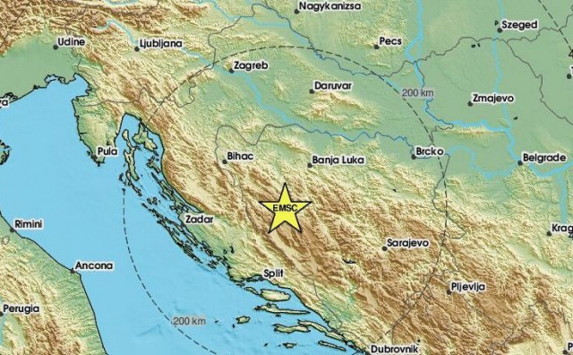 Potres magnitude 3,4 pogodio Bosnu i Hercegovinu