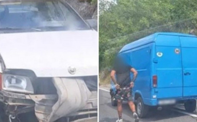 Sudar kombija i automobila u Počitelju