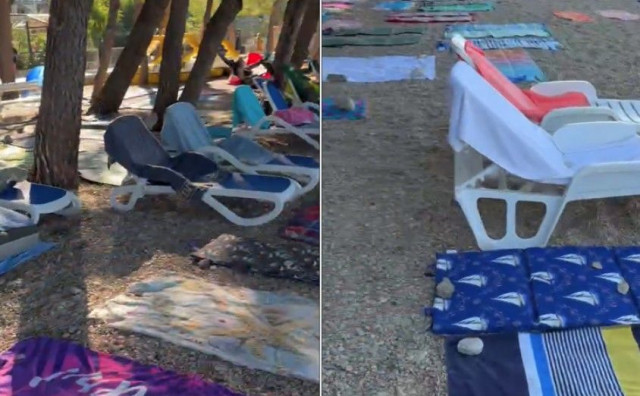 U Tučepima nema kupača u 8 sati ujutro, ali je plaža puna ručnika