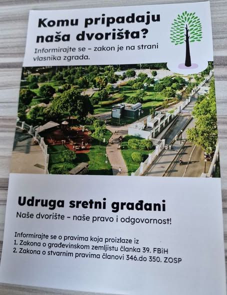 Udruga „Sretni građani“ 1. rujna u Kosači organizira javnu tribinu o vlasništvu dvorišta, harmonizaciji i zemljišnim knjigama.
