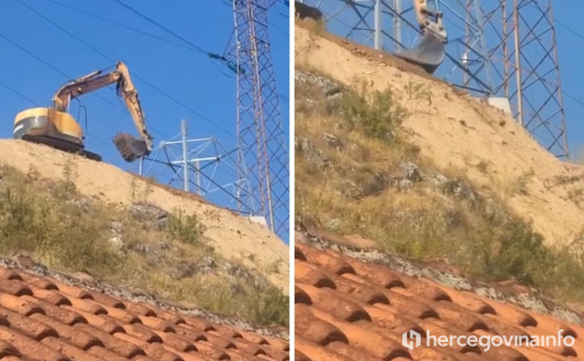 Bager radi na padini iznad kuća na Buni, mještani strahuju zbog radova na dalekovodu