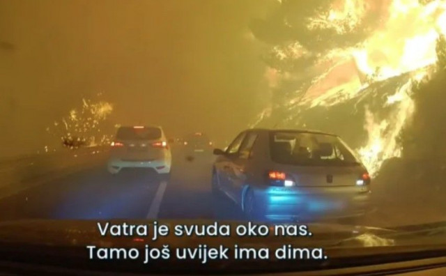 Dramatične snimke iz Omiša: Mađarska obitelj s trogodišnjim djetetom automobilom bježala kroz vatru