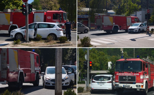 U Jablanici se sudarili vatrogasno vozilo i osobni automobil