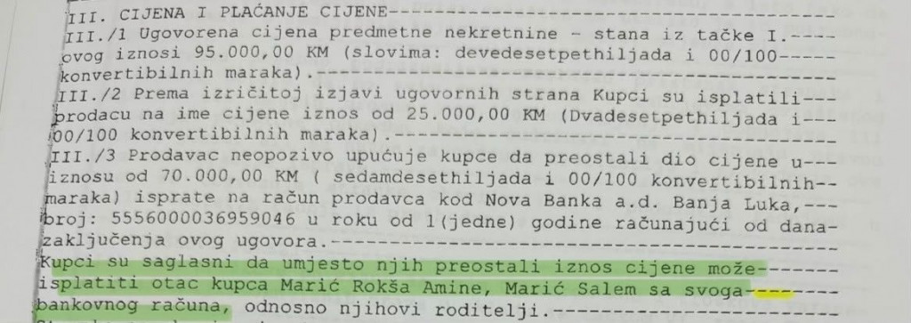 Istraga objavila detalje prodaje mostarskog stana od 114 kvadrata koji su kupili kći Salema Marića i njezin suprug.