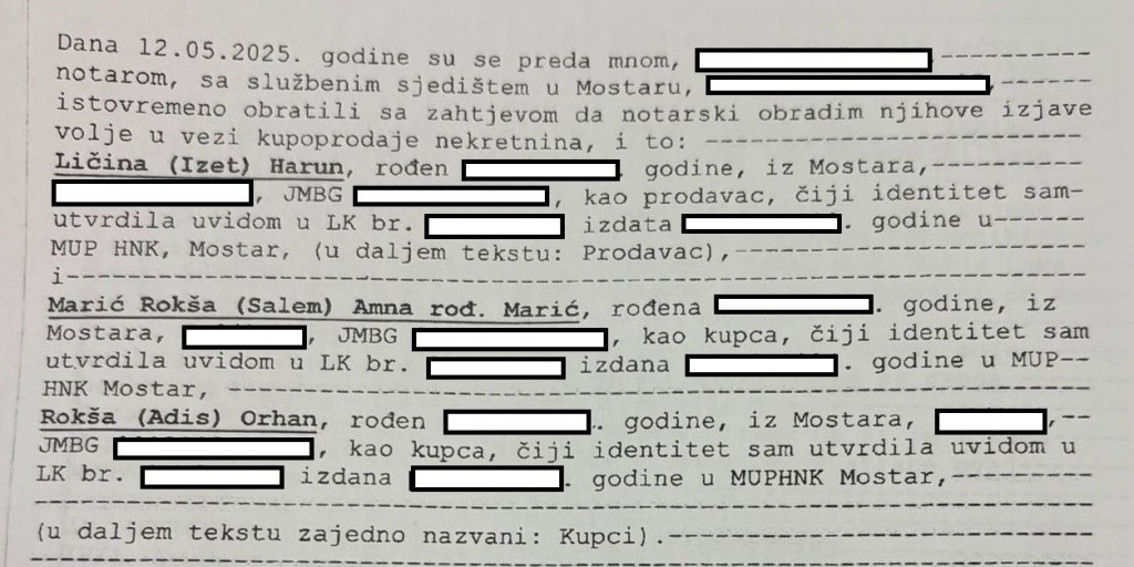 Istraga objavila detalje prodaje mostarskog stana od 114 kvadrata koji su kupili kći Salema Marića i njezin suprug.