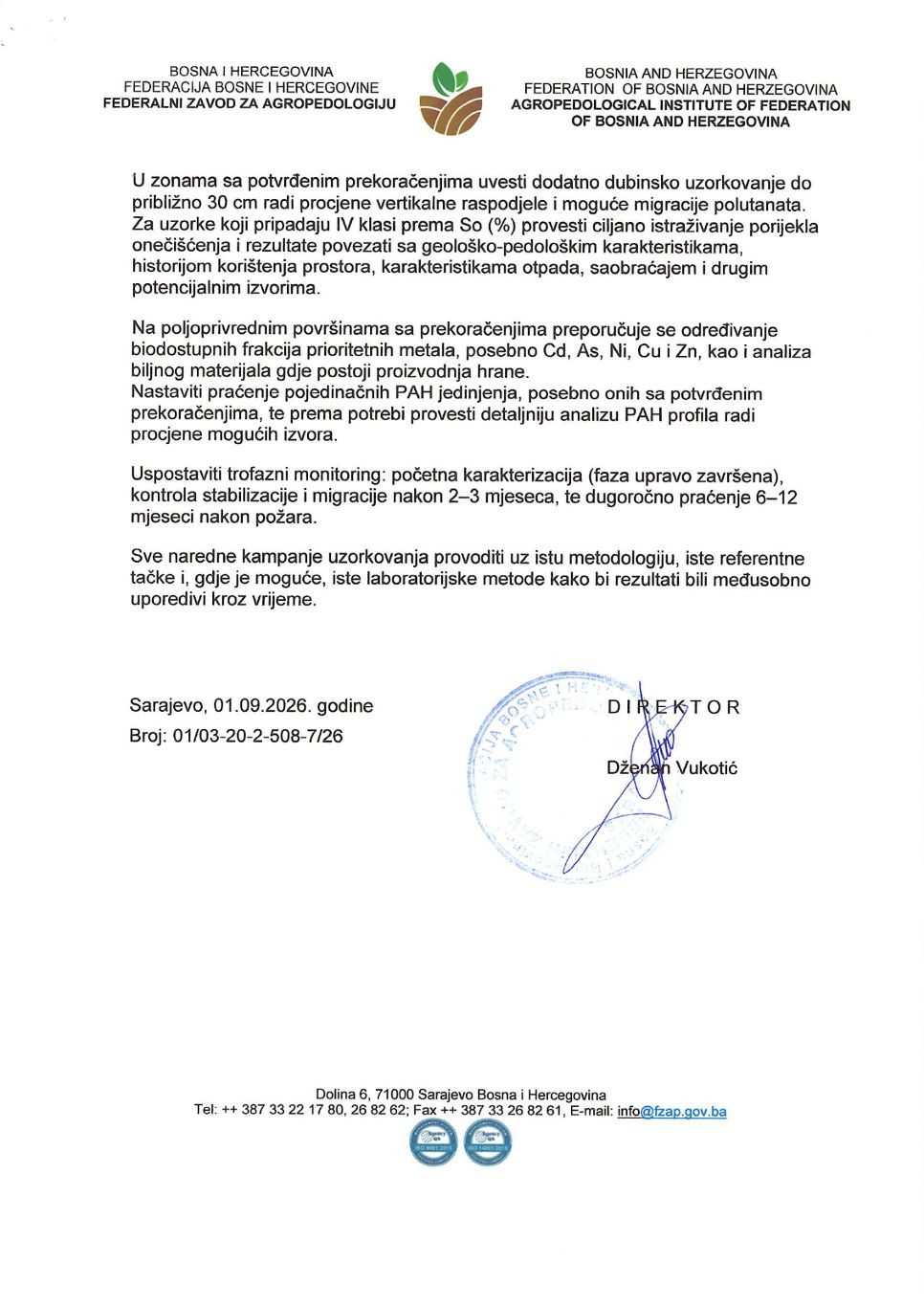 izvjestaj zavoda za agropedologiju