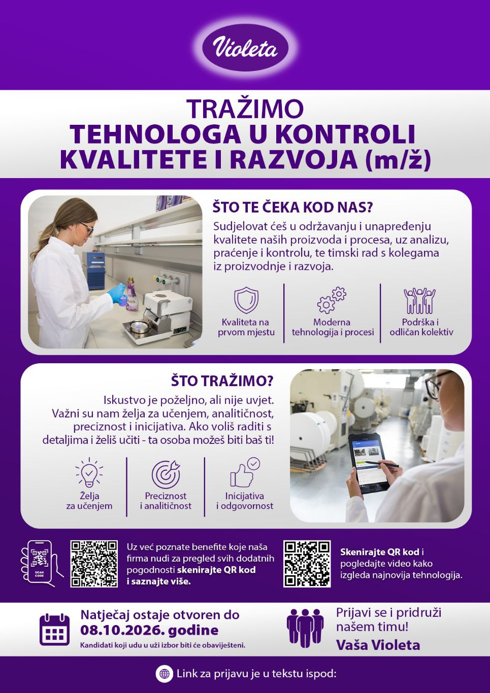 Violeta natječaj za posao