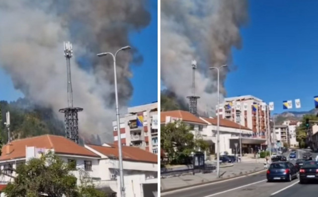 Požar u Konjicu se spušta prema stambenim objektima