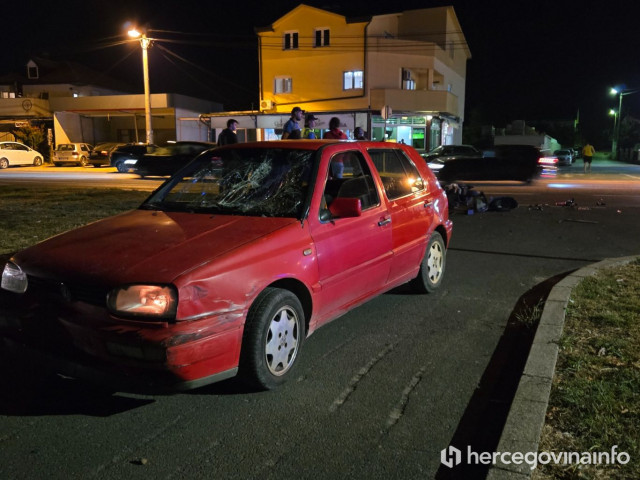 Mostar: Jedna osoba ozlijeđena u sudaru automobila i motocikla