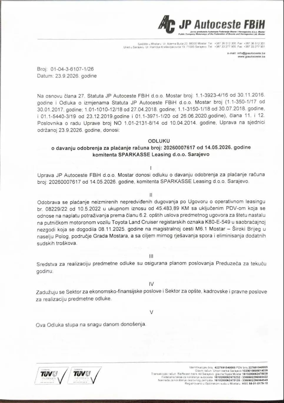Denis Lasić razbio službeni džip