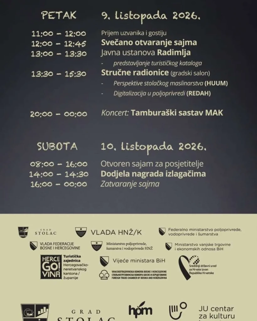 Domaći proizvodi, maslinarstvo i glazba: Stolac priprema 18. Hercegovačke plodove Mediterana