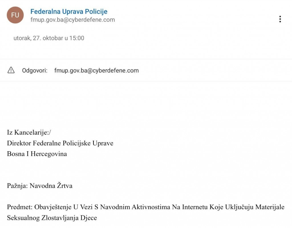 e-mail prevara
