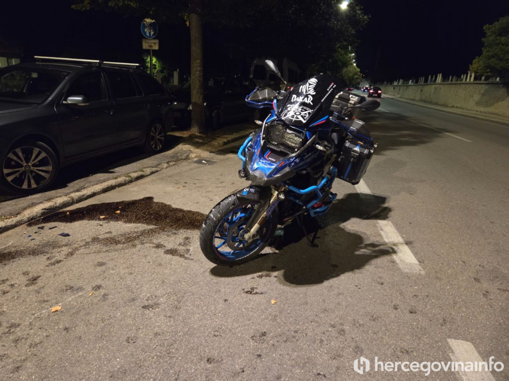 Prometna nesreća Luka Mostar, ozlijeđen motociklist