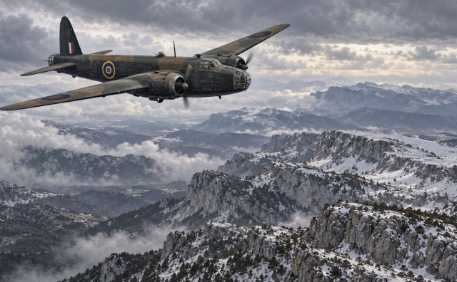 Ilustracija britanskog bombardera iznad Čvrsnice